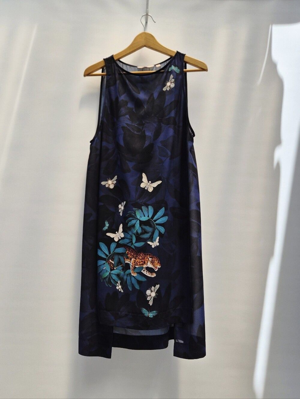 Ted Baker London Houdini Step Hem Swim Cover-Up Tunic Dress Tiger Blue Resort